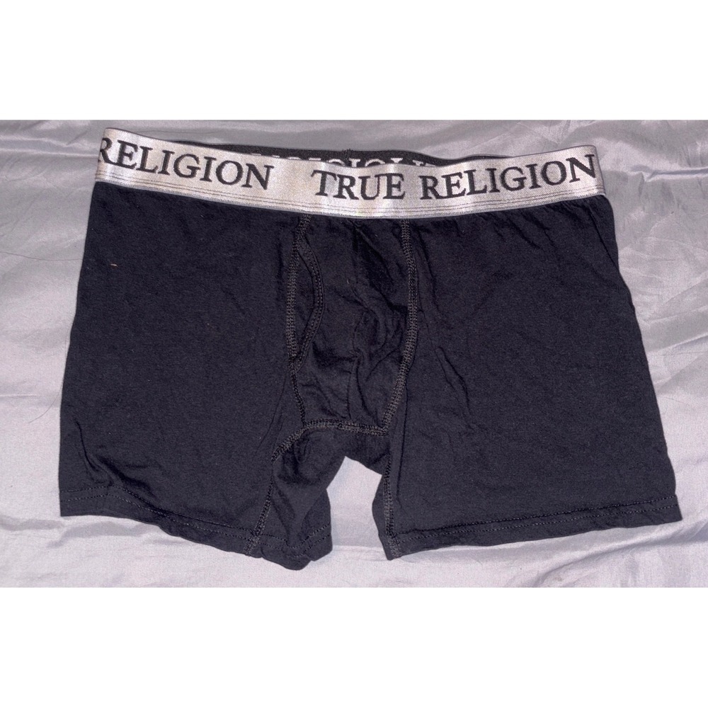 True Religion Men's Black Boxer Briefs, Large